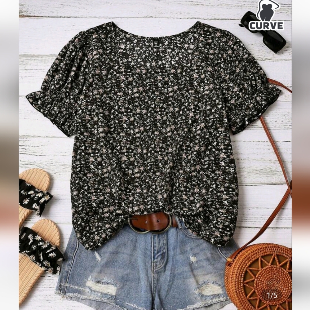 Lot of 4 LIKE NEW Shein 2X blouses - Picture 7 of 14